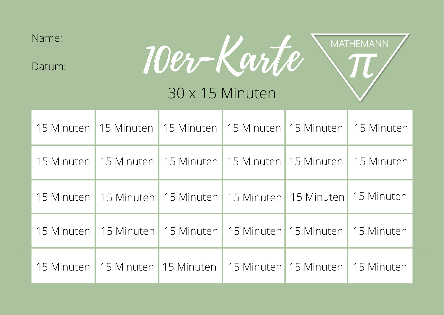 Mathemann - Nachhilfe mit Fun - AGB